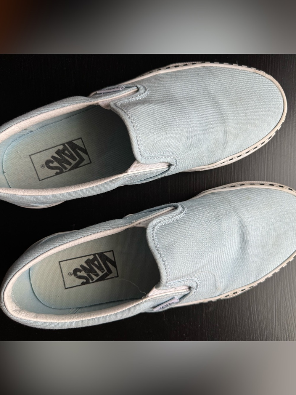 VANS Women’s size 8 light blue with checkerboard
